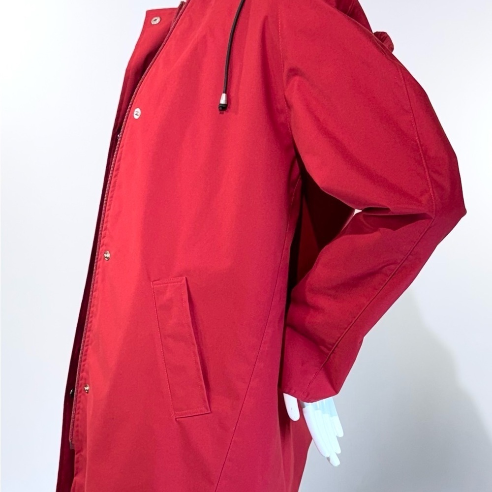 BURBERRY London Red Nova Check Trench Coat w/Wool Removable Lining & Hood Small - Picture 5 of 9